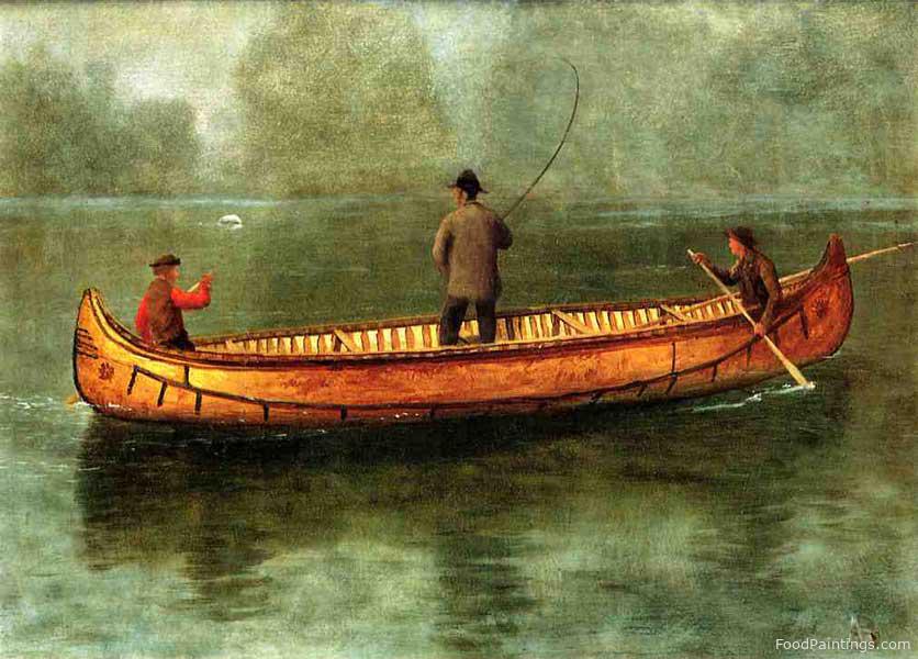 Fishing from a Canoe - Albert Bierstadt - 1859