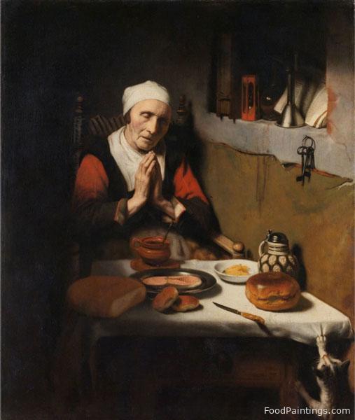 Old Woman Saying Grace (The Prayer without End) - Nicolaes Maes - c. 1656