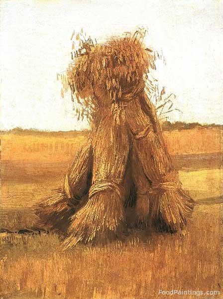 Sheaves of Wheat in a Field - Vincent van Gogh - 1885