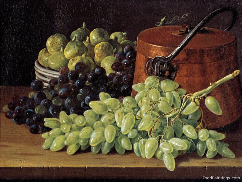 Still Life with Grapes, Figs, and a Copper Kettle - Luis Melendez - c. 1770