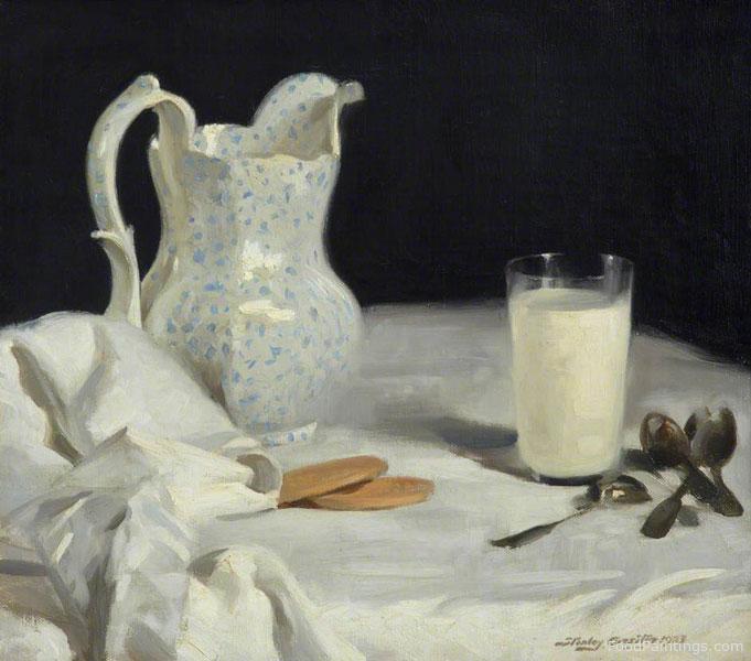 A Glass of Milk - Stanley Cursiter - 1923