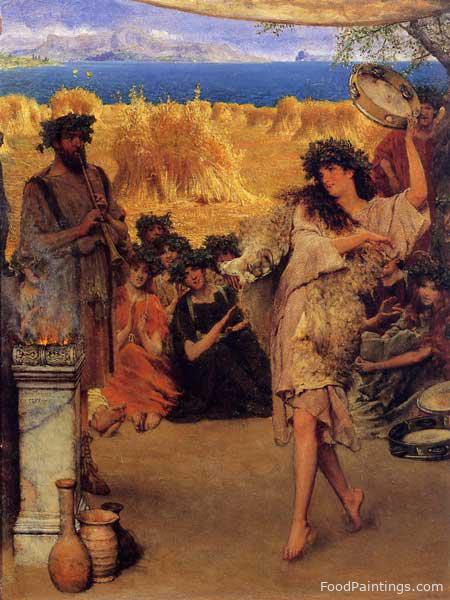 A Harvest Festival (A Dancing Bacchante at Harvest Time) - Lawrence Alma Tadema - 1880