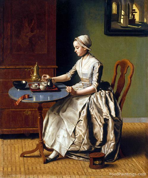 A Lady Pouring Chocolate - Jean Etienne Liotard - 1744