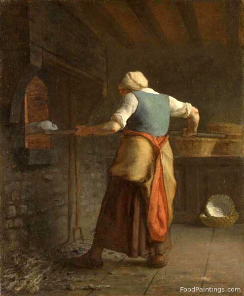 A Woman Baking Bread - Jean Francois Millet - 1854