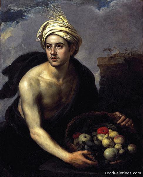 A Young Man with a Basket of Fruit - Bartolome Esteban Murillo - 1640