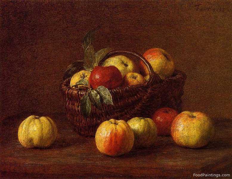 Apples in a Basket on a Table - Henri Fantin Latour - 1888