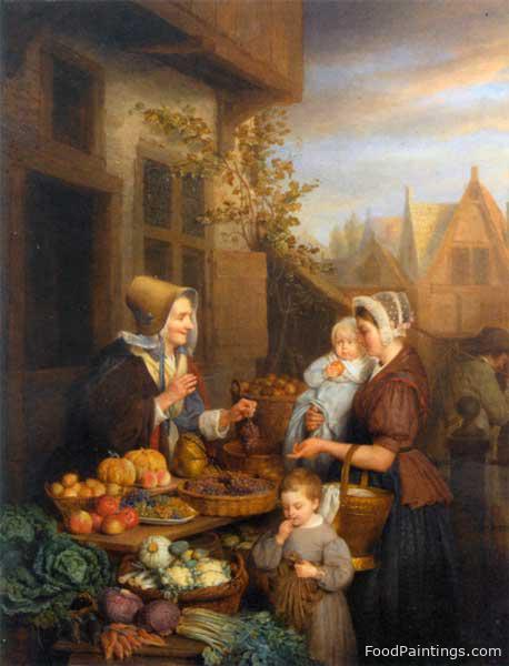 At the Vegetable Market - Frans Josef Luckx - 1843