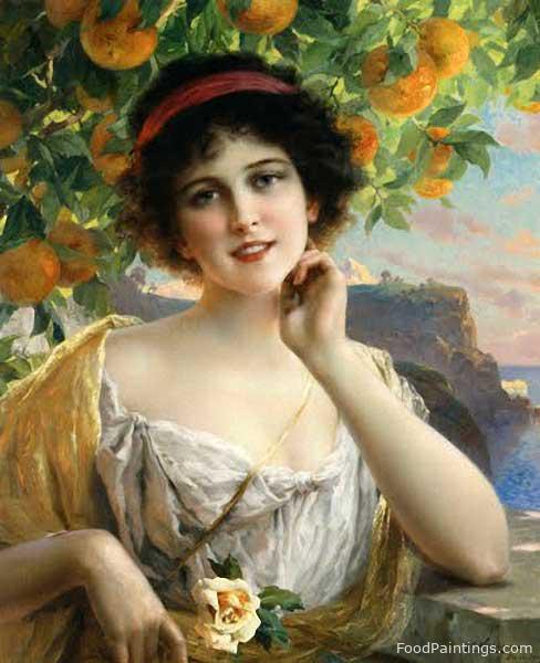 Beauty under the Orange Tree - Emile Vernon - 1919