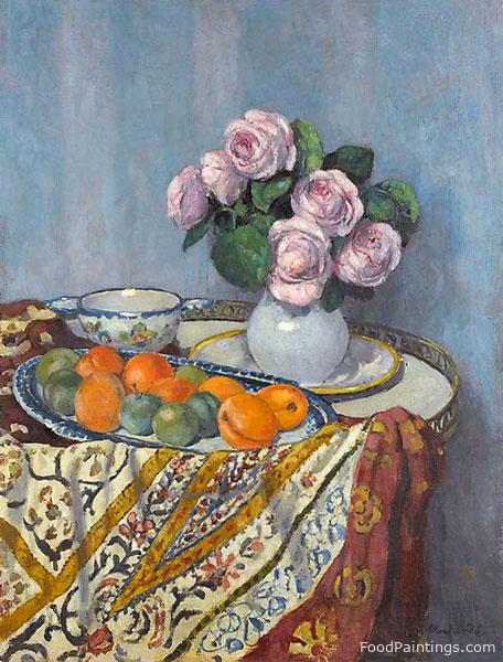 Bouquet of Roses and Fruit - Albert Andre - 1913