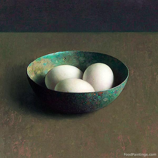 Bronze Bowl with Three Eggs - Henk Helmantel - 1999