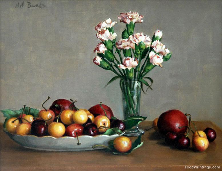 Cherries, 3 Plums and Carnations - Holly Hope Banks