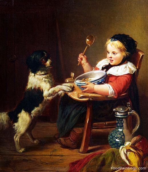 Child with a Dog - Eduard Geselschap - 1860