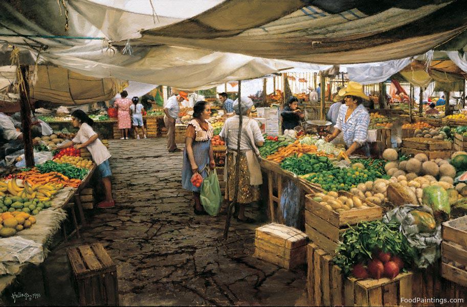 Covered Market, Guanajuato, Mexico - Clark Hulings - 1998