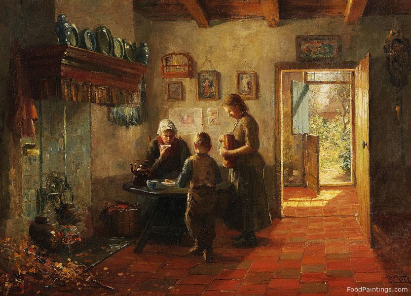 Dutch Interior with Mother and Children - Evert Pieters