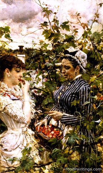 First Fruits (The Basket of Strawberries) - Giovanni Boldini - 1874
