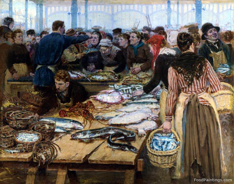 Fish Auction at Les Halles - Edouard Jean Dambourgez