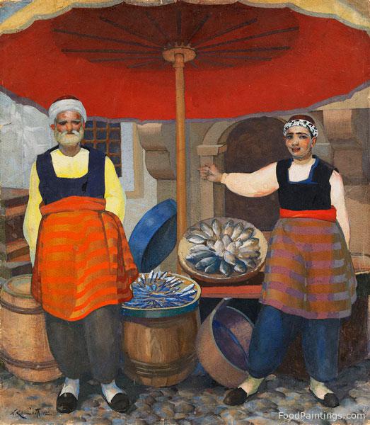 Fish Sellers in Persia - Nicholas Kalmikoff - 1922