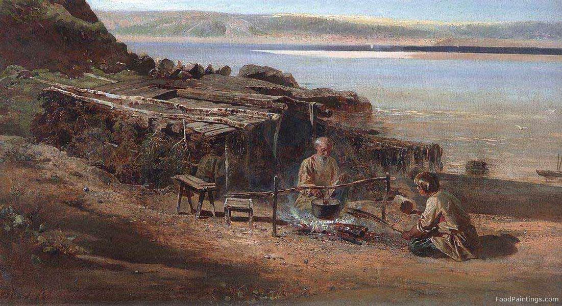 Fishermen on the Volga - Aleksey Savrasov - 1872