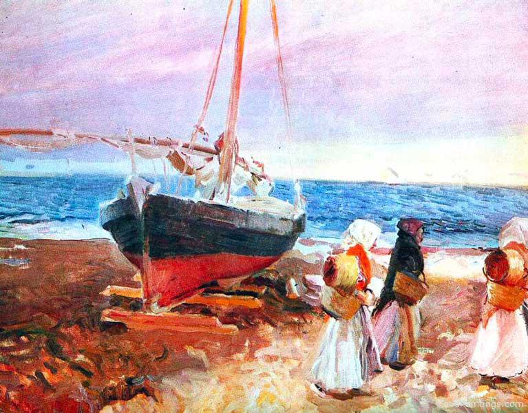Fisherwomen on the Beach, Valencia - Joaquin Sorolla - 1903