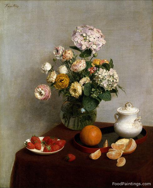 Flowers and Fruit - Henri Fantin Latour - 1866