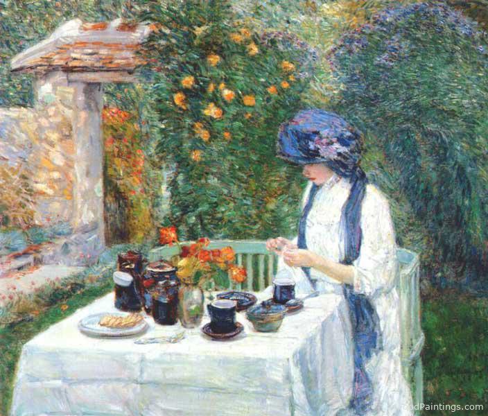 French Tea Garden - Childe Hassam - 1910