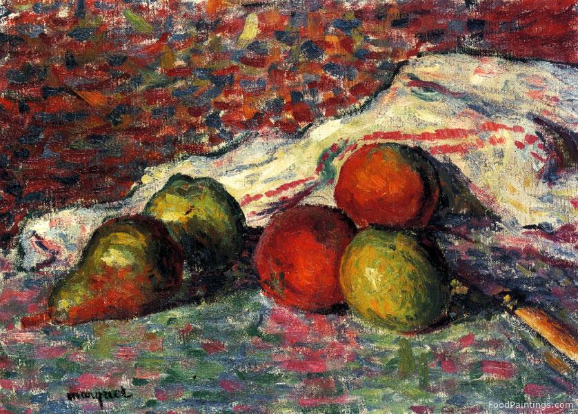 Fruit, Knife and Napkin - Albert Marquet - 1898