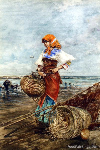 Gathering Cockles at the Seashore - Eugene de Blaas