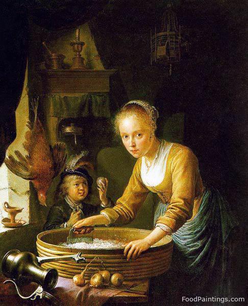 Girl Chopping Onions - Gerrit Dou - 1646