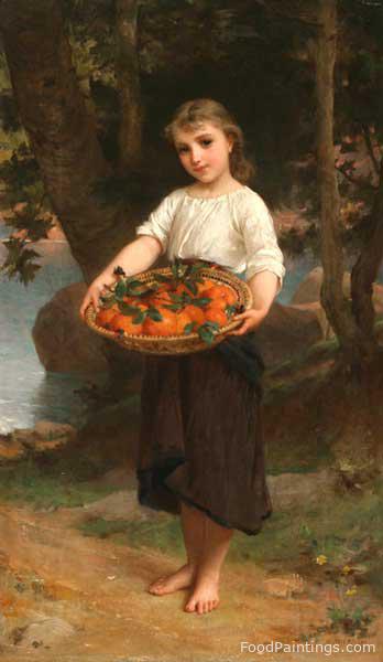 Girl with Basket of Oranges - Emile Munier - 1889