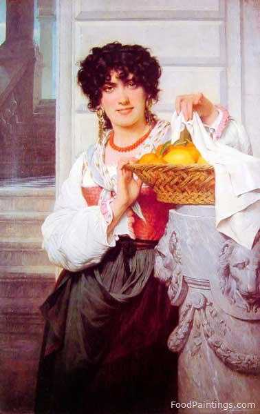 Girl with Basket of Oranges and Lemons - Pierre Auguste Cot - 1871