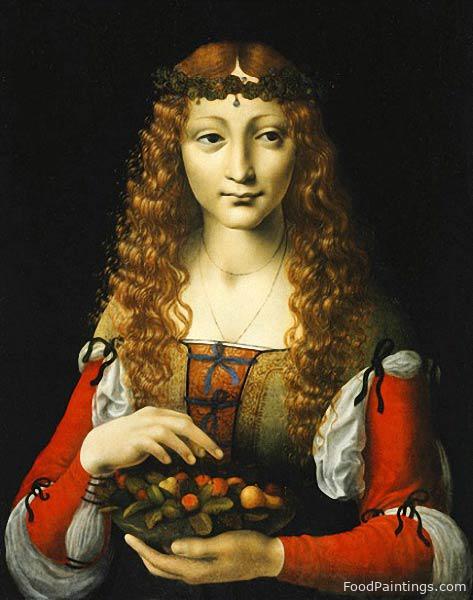 Girl with Cherries - Giovanni Ambrogio de Predis - c. 1491-1495