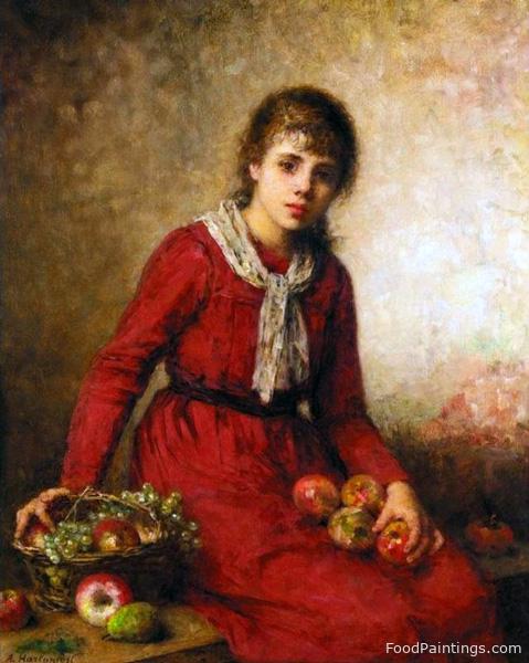 Girl with Fruit - Alexei Harlamoff