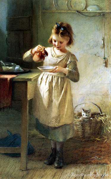 Girl with Kitten - Emily Farmer - c. 1883