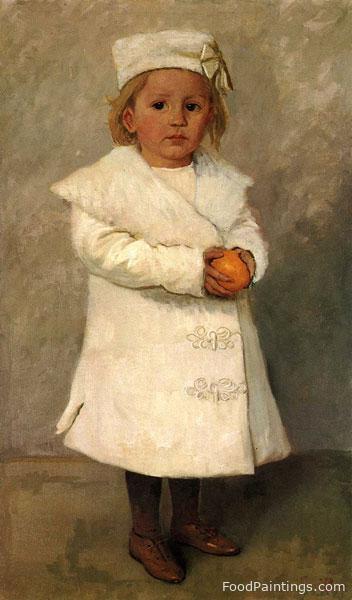Girl with Orange - Franz Guillery