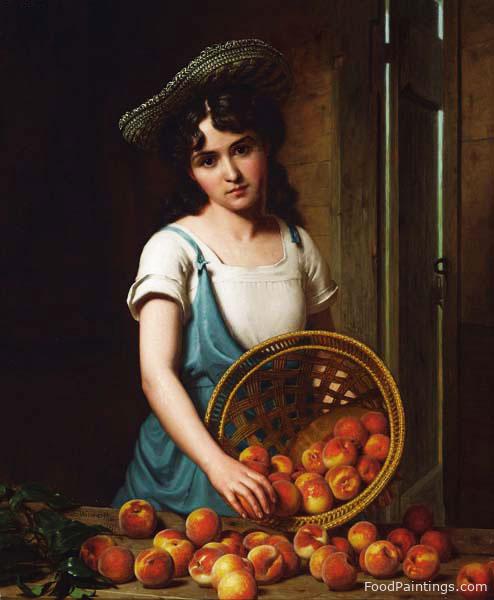 Girl with Peaches - Lemuel Everett Wilmarth - 1881