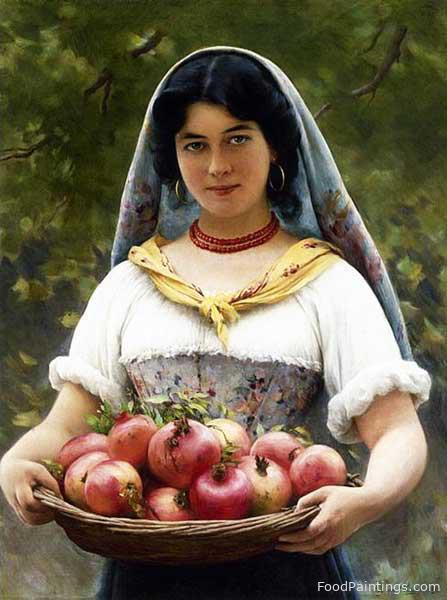 Girl with Pomegranates - Eugene de Blaas - 1912