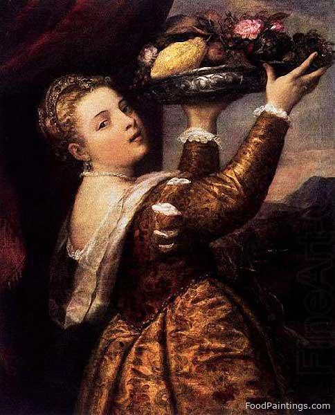 Girl with a Platter of Fruit - Titian - 1555