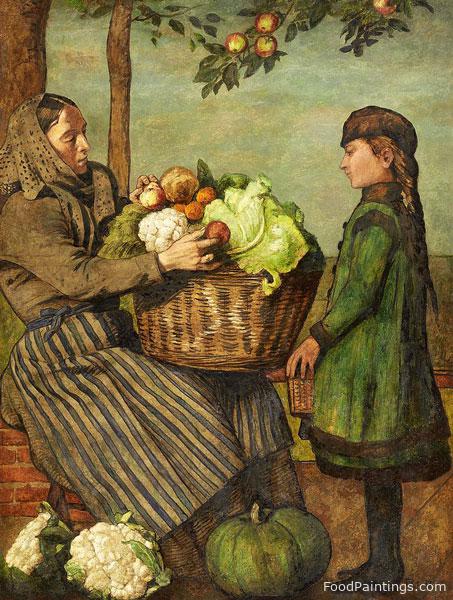 Grandmother and Granddaughter with a Basket of Vegetables - Hans Thoma - 1883