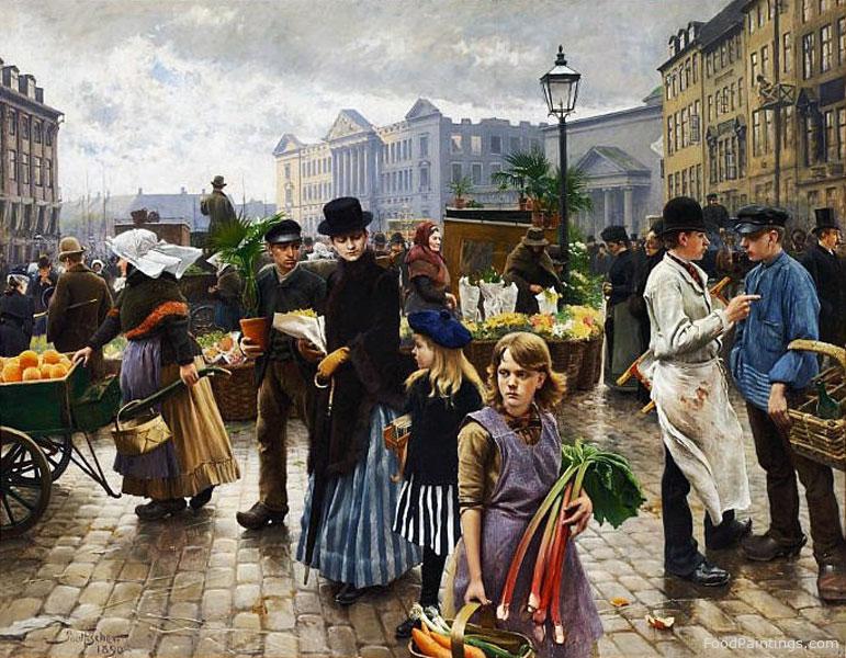 Hojbro Square on a Day in April - Paul Fischer - 1890
