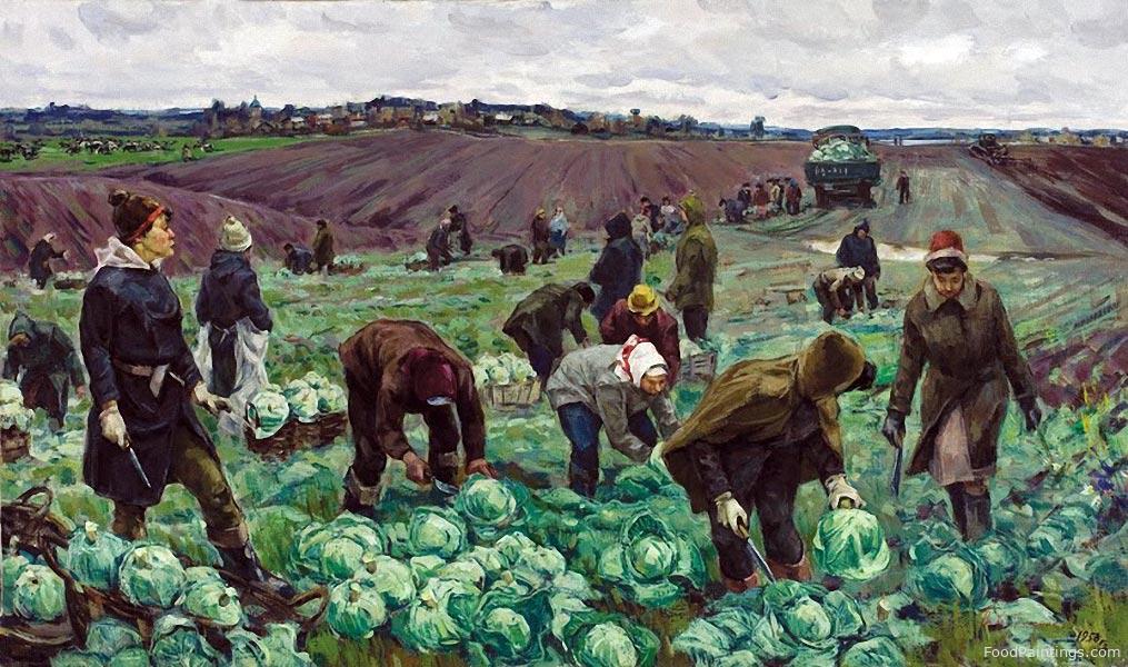 Harvesting of Cabbage - Vasily Pavlovich Borisenkov - 1958