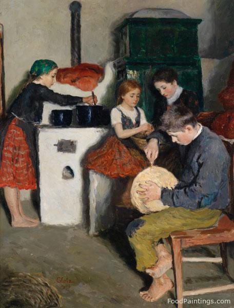 In the Farmhouse Kitchen - Oskar Glatz - 1919