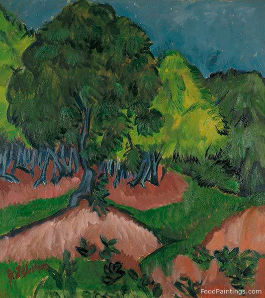 Landscape with Chestnut Tree - Ernst Ludwig Kirchner - 1913