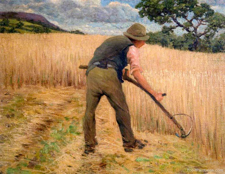Landscape with a Figure Scything - Henry Walton