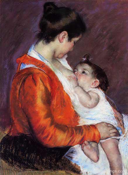 Louise Nursing Her Child - Mary Cassatt - 1898