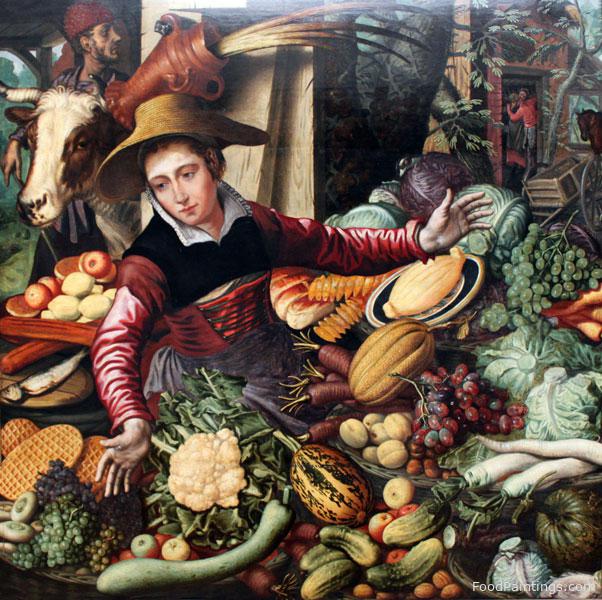 Market Woman with Vegetable Stall - Pieter Aertsen - 1567