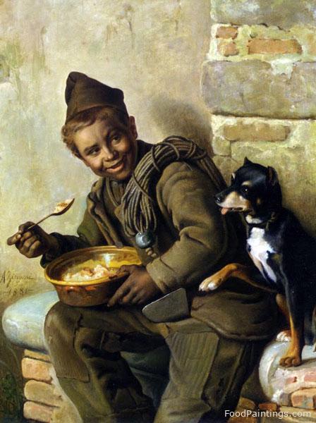 Meal Time for the Chimney Sweep - Aurelio Zingoni - 1881