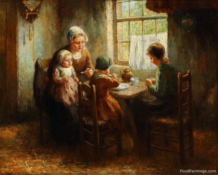 Mother with Children at Table - Cornelis Bouter