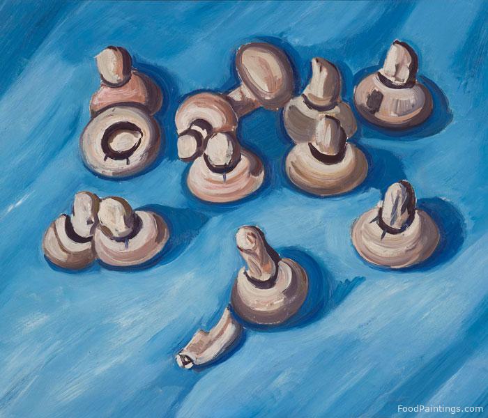 Mushrooms on a Blue Background - Marsden Hartley - 1929
