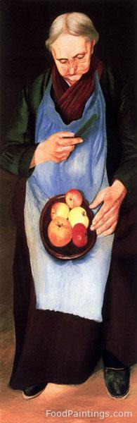 Old Woman Peeling Apple - Tivadar Csontvary Kosztka - 1894