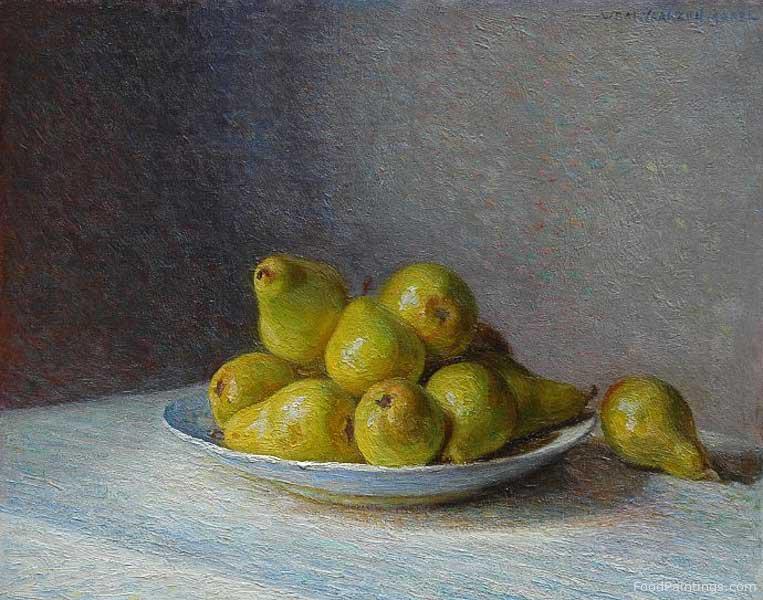Pears on a Earthenware Plate - Willem Vaarzon Morel